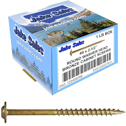 8 x 2-1/2" Bronze Star Multipurpose Torx/Star Drive Head Exterior Coated Modified Truss Head Cabinet Wood Screw - 1 Pound - 112 Screws