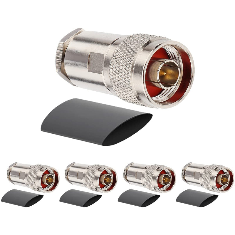 [Australia - AusPower] - XRDS -RF N Male Connectors Plug Attach Adapter Coax Connector for LMR400/RG8/Belden 9913/KMR400 RF Coaxial Cable 5pack (NOT for TV) 