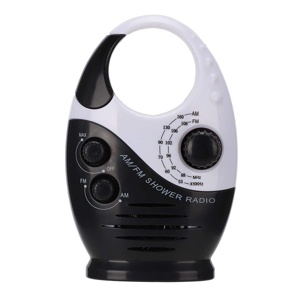 AM/FM Radio, Multifunctional Portable Shower Bathroom Hanging Music Radio Built-in Speaker Daily Waterproof Loud and Clear Sound