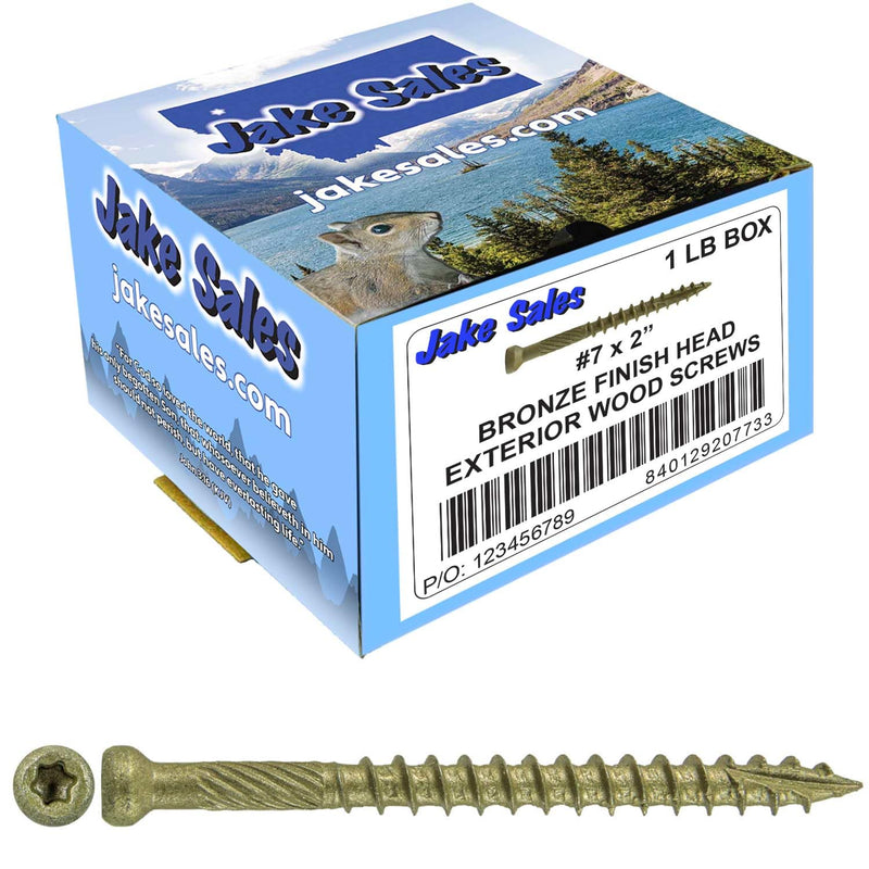 #7 x 2 Bronze Coated Tiny Finish Head Multipurpose Wood Screw - Torx/Star - ACQ Compatible - 1 Pound - 187 Screws #7 x 2" 1 Lb 187 Screws
