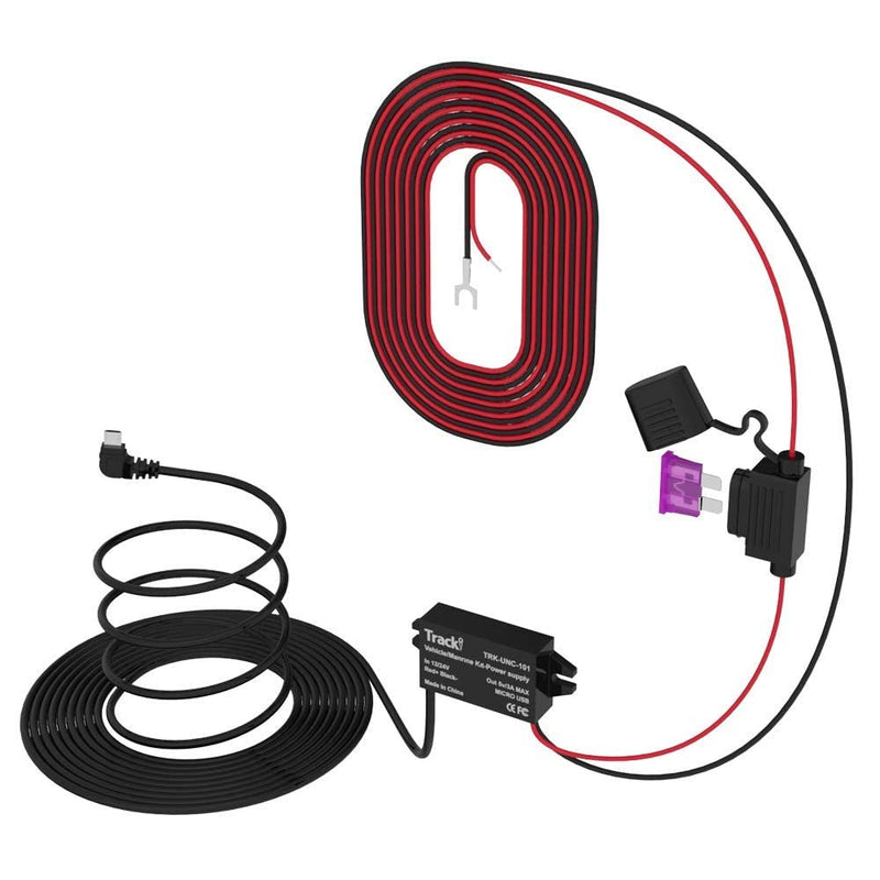 [Australia - AusPower] - 12-24 Volt to Micro USB Vehicle Car Marine Wiring Cable & Power stabilizer Kit for Tracki GPS Tracker - or for dashcam, Dashboard Camera 