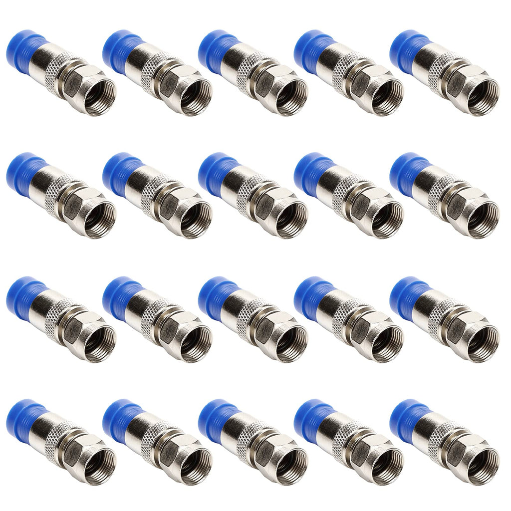 [Australia - AusPower] - RG6 Compression F Type Straight Antenna Cable Connector Coax Adapter Pack of 20 