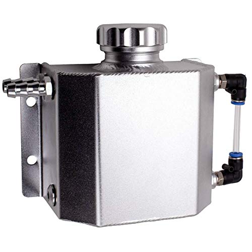 Universal 1L Aluminum Alloy Car Radiator Coolant Expansion Tank with Drain Plug 1000 ml