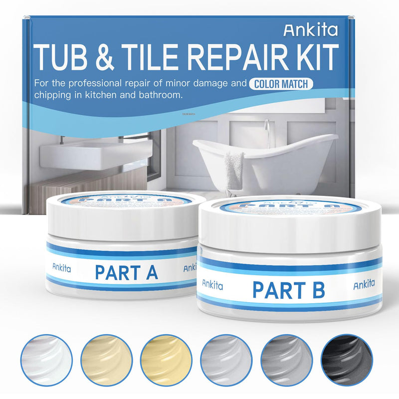 [Australia - AusPower] - Fiberglass Tub Repair Kit (Color Match), Porcelain Sink, Fiberglass Shower and Acrylic Bathtub Repair Kit White, Quick to Fix Cracks, Chips, Dents, Holes on Bath Tub & Toilet, Almond/Biscuit/Bone 