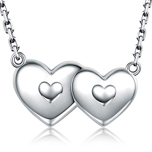 Sterling Silver Urn Ash Necklace Holds Two Cremation Jewelry for Women