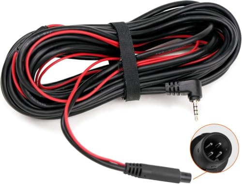 WOLFBOX 50 Feet Rear Camera Longer Replacement Cable for i17 / i07 / G840S / G840H / G900 / G930 / G850 / G850PRO / G900PRO Version with 2.5mm Jack (4-Pin) Mirror Dash Cam
