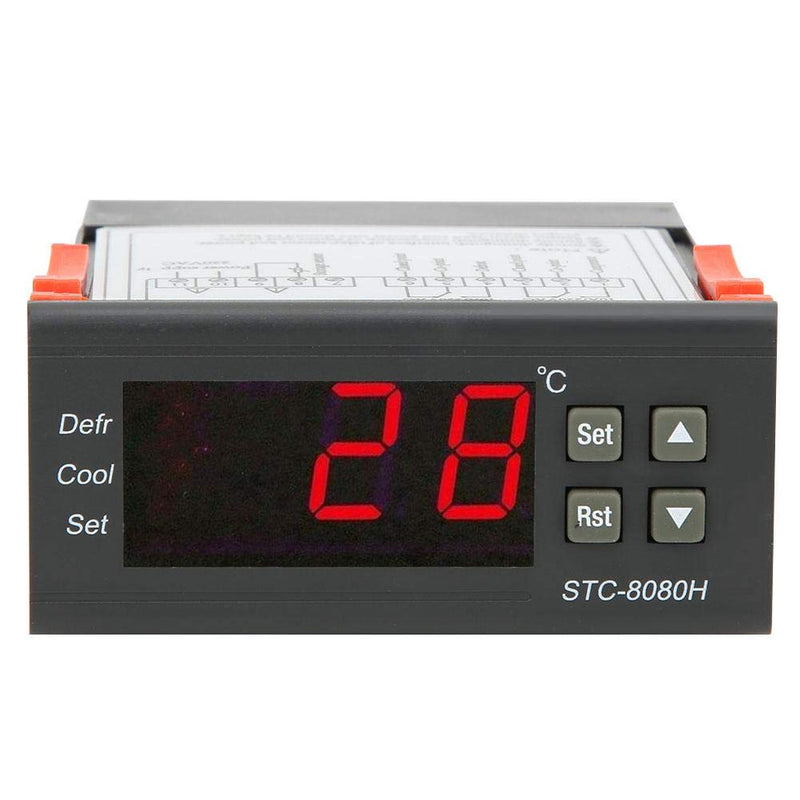 [Australia - AusPower] - Digital Temperature Controller Thermostat Refrigeration Defrosting 10A/220VAC -8080H Display Over-Limit Alarm -50°C-99°C 