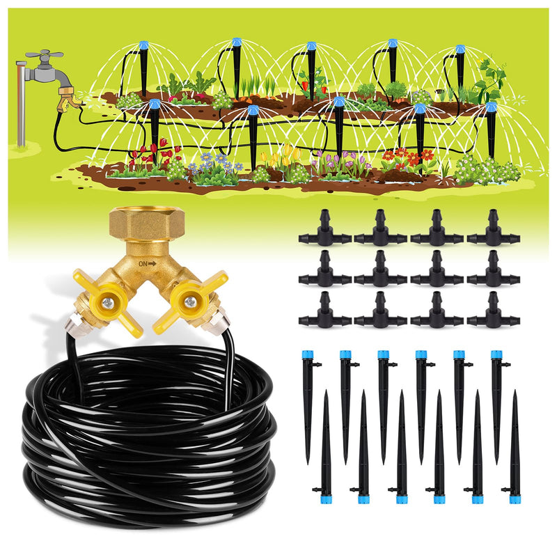 [Australia - AusPower] - HIRALIY 50ft Drip Irrigation Kit Plant Watering System 8x5mm Blank Distribution Tubing DIY Automatic Irrigation Equipment Set for Garden Greenhouse Flower Bed Patio Lawn 
