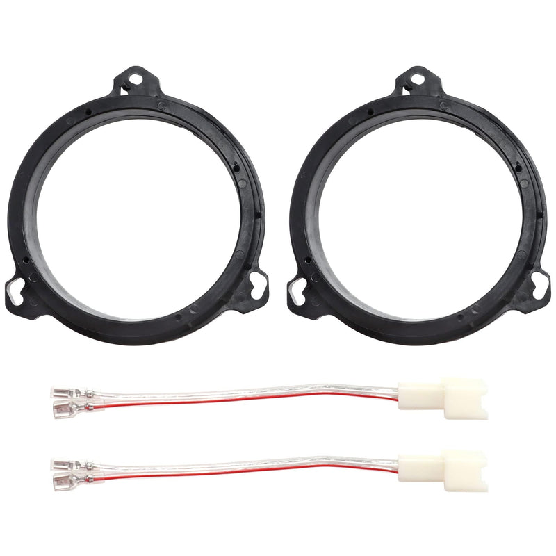 [Australia - AusPower] - RED WOLF Aftermarket 6.5 inch Speaker Adapter Spacers Ring Bracket Mounting+Speaker Wire Harness Replacement for Nissan Murano Sentra 2000-2019, Titan 2004-2019, Kia K2 2011+ 