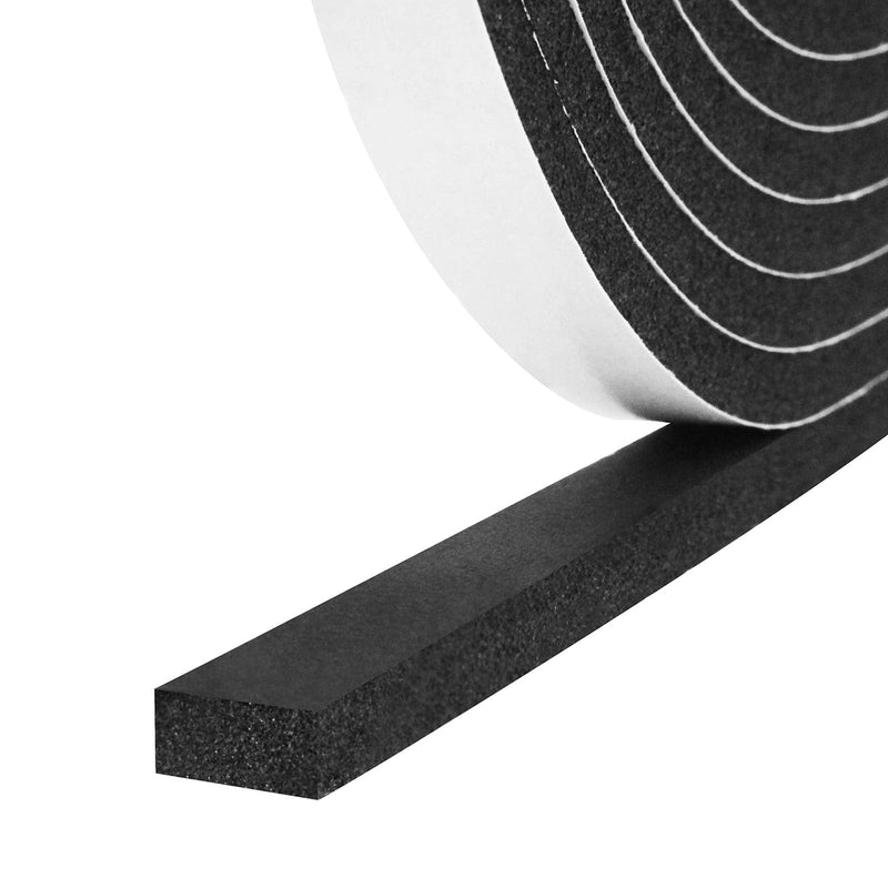 [Australia - AusPower] - Storystore Foam Insulation Tape Self Adhesive,Weather Stripping for Doors and Window,Sound Proof Soundproofing Door Seal,Weatherstrip,Cooling,Air Conditioning Seal Strip (1/2In x 1/4In x 33Ft, Black) 1/2In x 1/4In x 33Ft 