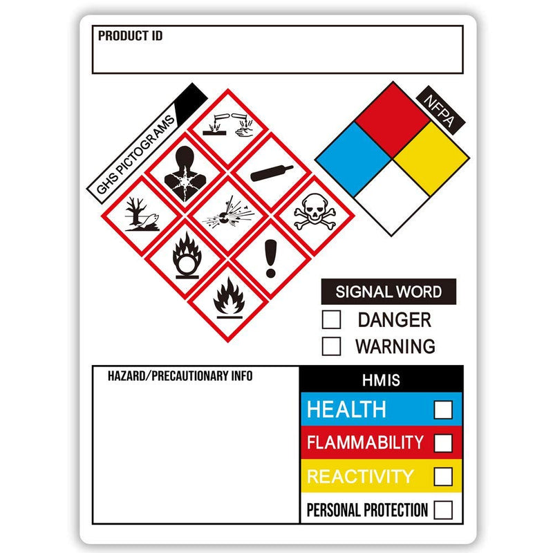 GHS Labels, SDS OSHA Labels for Chemical Safety Data, 3 x 4 Inch Roll of 260 MSDS Stickers with GHS