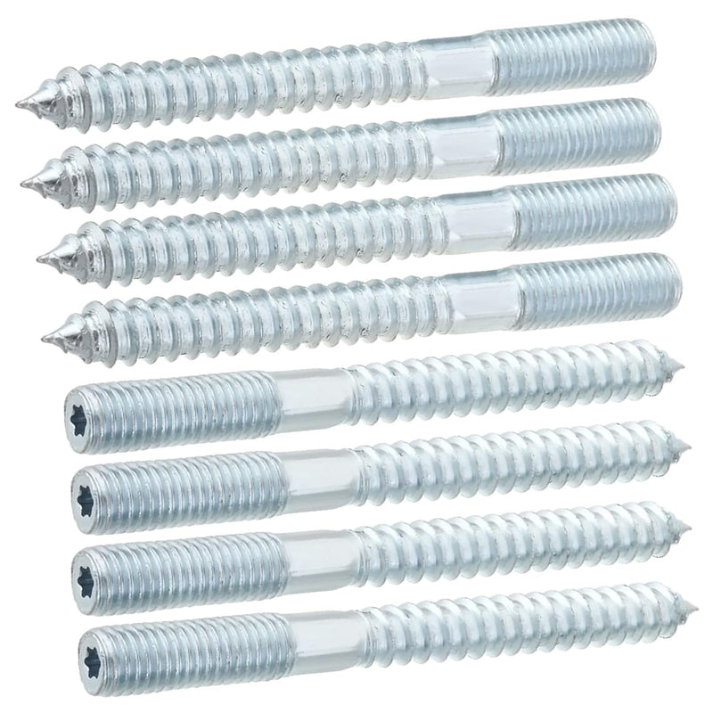 [Australia - AusPower] - MroMax 8Pcs M10x100mm Double Headed Hanger Bolts, 3.94 inch Length Self Tapping Screw, Extra Long, Zinc Plated Carbon Steel Machine Screws for Wood Joint Furniture Legs M10 x 100mm 8 