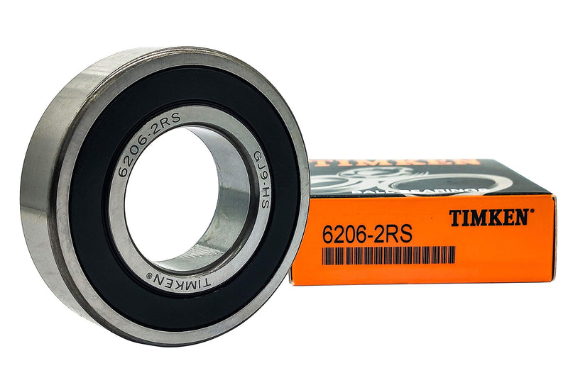 [Australia - AusPower] - TIMKEN 6206-2RS 2PACK Double Rubber Seal Bearings 30x62x16mm, Pre-Lubricated and Stable Performance and Cost Effective, Deep Groove Ball Bearings 