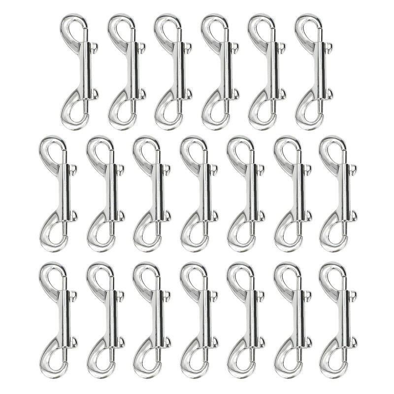 Metal Double Ended Bolt Snap Trigger Chain Diving Clips for Water Bucket Pet Feed Bucket Agricultural Equine Home Dog Leash Garage Use (3-1/2" (8cm), 20 Pack) 3-1/2" (8cm)