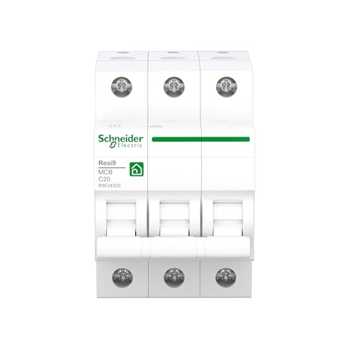 Schneider Electric R9F24320 Resi9 3-Pin Circuit Breaker | 20A, C characteristic, 6kA Rated current 20A Operating voltage 400 V