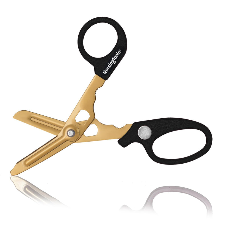 [Australia - AusPower] - Hummingbird 4-in-1 Medical Scissors - Compact Pocket Size Trauma Shears for Nurses, Students, Practitioners & Medical Professionals (Black) black 