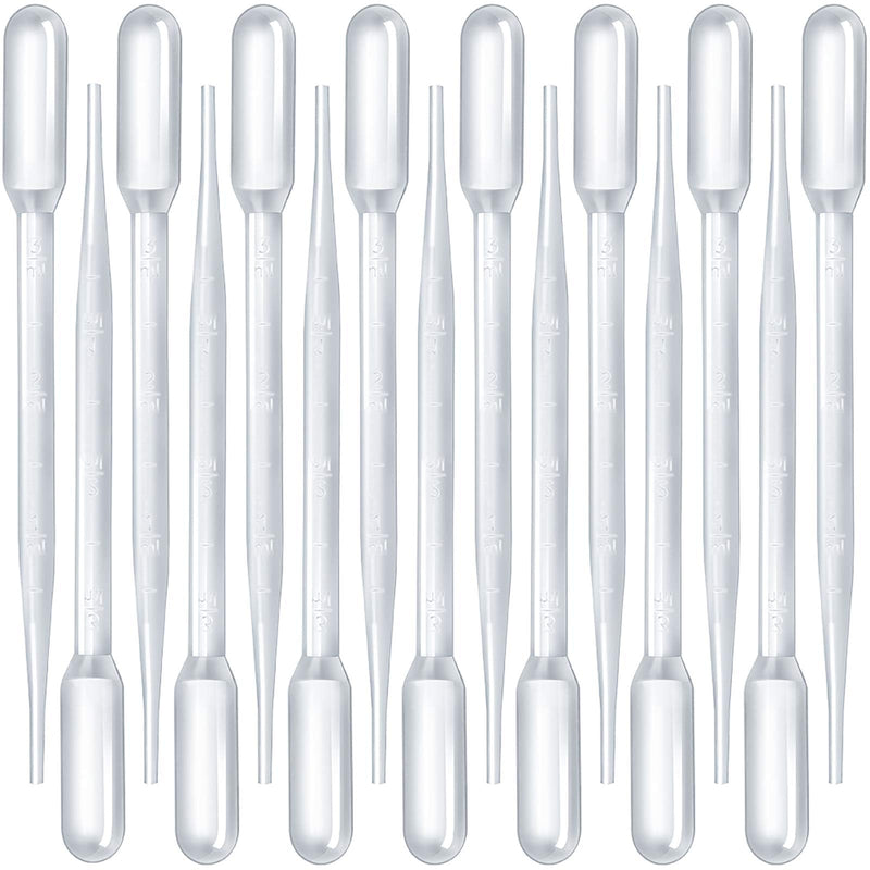 [Australia - AusPower] - Teenitor 3ML Pipettes, Plastic Dropper Essential Oil Transfer Pipettes Disposable Liquid Eye Dropper for Lab Science Multi- Purpose Makeup Tool, 15Pcs clear-1 15 