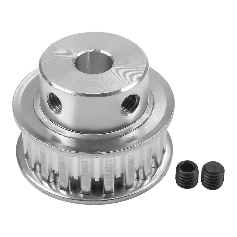 [Australia - AusPower] - Fielect Aluminium Alloy XL 20 Teeth 8mm Inner Bore Diameter Timing Belt Pulley Flange Synchronous Wheel Silver Tone for 3D Printer CNC 1Pcs XL20 8mm Inner hole 