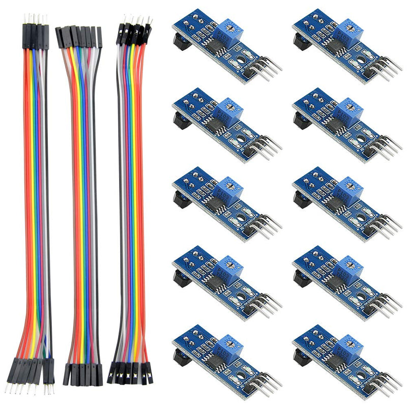 [Australia - AusPower] - WMYCONGCONG 10 PCS TCRT5000 Infrared Reflective Sensor Module IR Barrier Line Track Photoelectric Switch with Jumper Wires for Arduino Smart Car Robot 