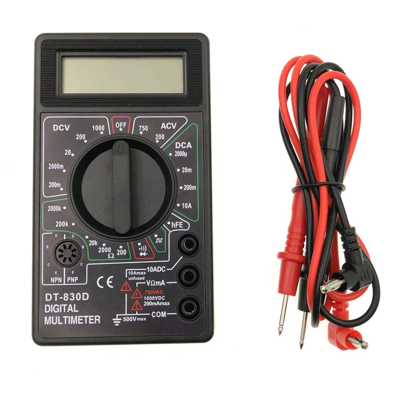 [Australia - AusPower] - JZK DT-830D Black Digital Multimeter Voltmeter Ammeter Digital LCD Multimeter, AC DC Rods with diode 
