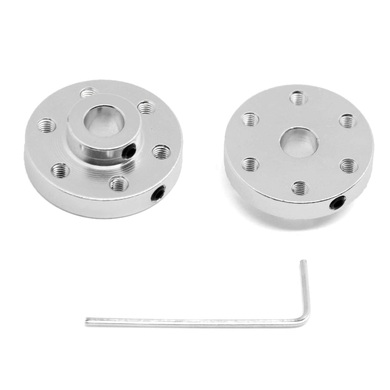 [Australia - AusPower] - 2PCS Rigid Flange Shaft Coupling for 6mm Shaft Pair with M3 Thread 6mm-Silver 