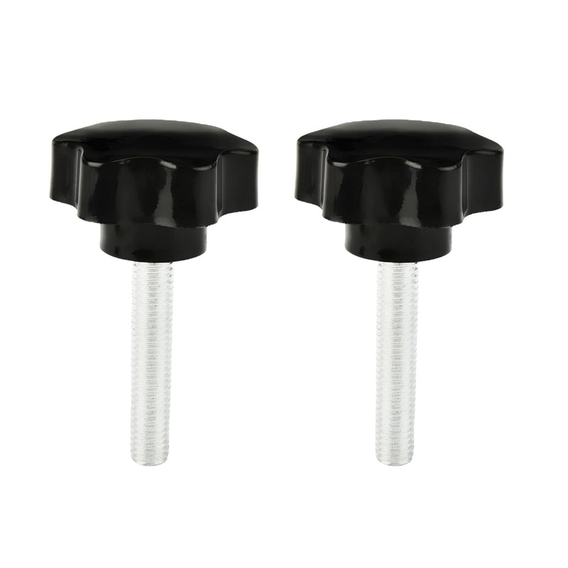 [Australia - AusPower] - MroMax 2PCS M10x50mm Star Handle Knob Thread Replacement Tightening Screw Quick Disassembly Replacement Parts Clamping Handle Grip Screw Knob Black M10 x 50mm 50mm Head Dia 