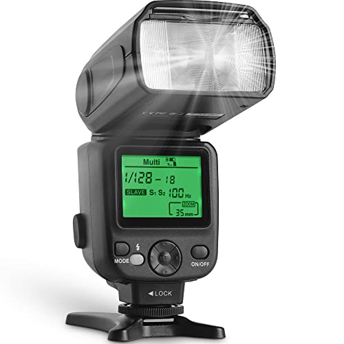 Altura Photo Camera Flash with LCD Display, Universal Speedlite for DSLR