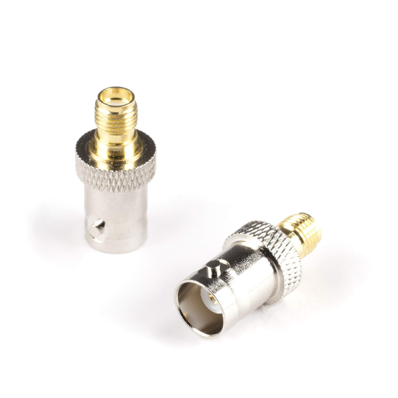 [Australia - AusPower] - Gold SMA Female to BNC Female Adapter - 10 Pack Coupler - Male to Female Coaxial (RF) Connector, Compatible with RF, SDI, HD-SDI, CCTGV, Camera Gold 