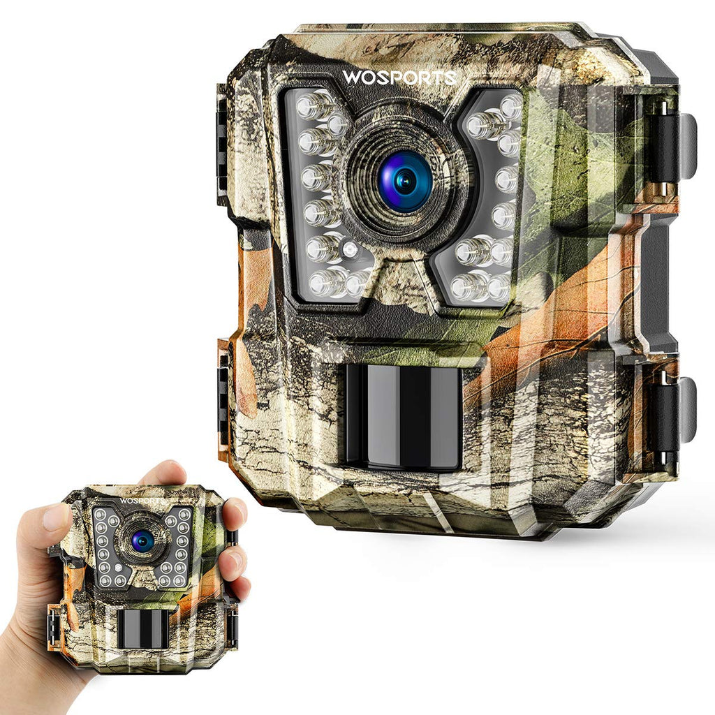 [Australia - AusPower] - WOSPORTS Mini Trail Camera,24MP 1080P HD Game Hunting Camera Motion Activated with IR Night Vision Waterproof Video Cam for Wildlife Scouting Hunting Deer Cam 