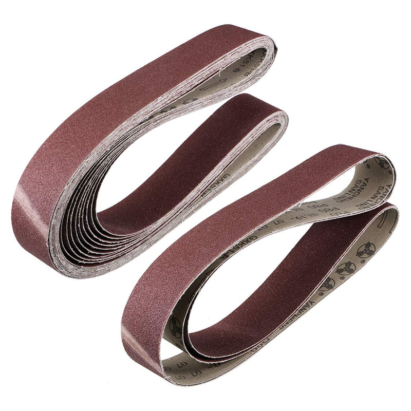 sourcing map 12 pieces sanding belt sandpaper aluminum oxide | 2 inches x 48 inches 50 mm x 1220 mm, 80 sand grit
