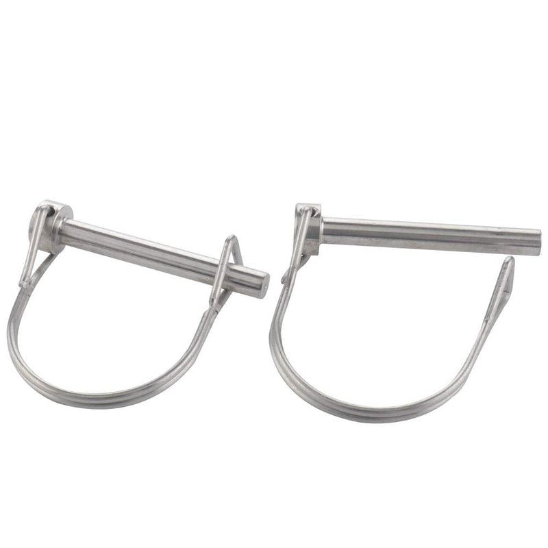 [Australia - AusPower] - 2 Pack Safety Coupler Pin 1/4" x 1.97"(6.3mm x 50mm), Full Marine grade 316 stainless steel Heavy duty Shaft Locking Pin 