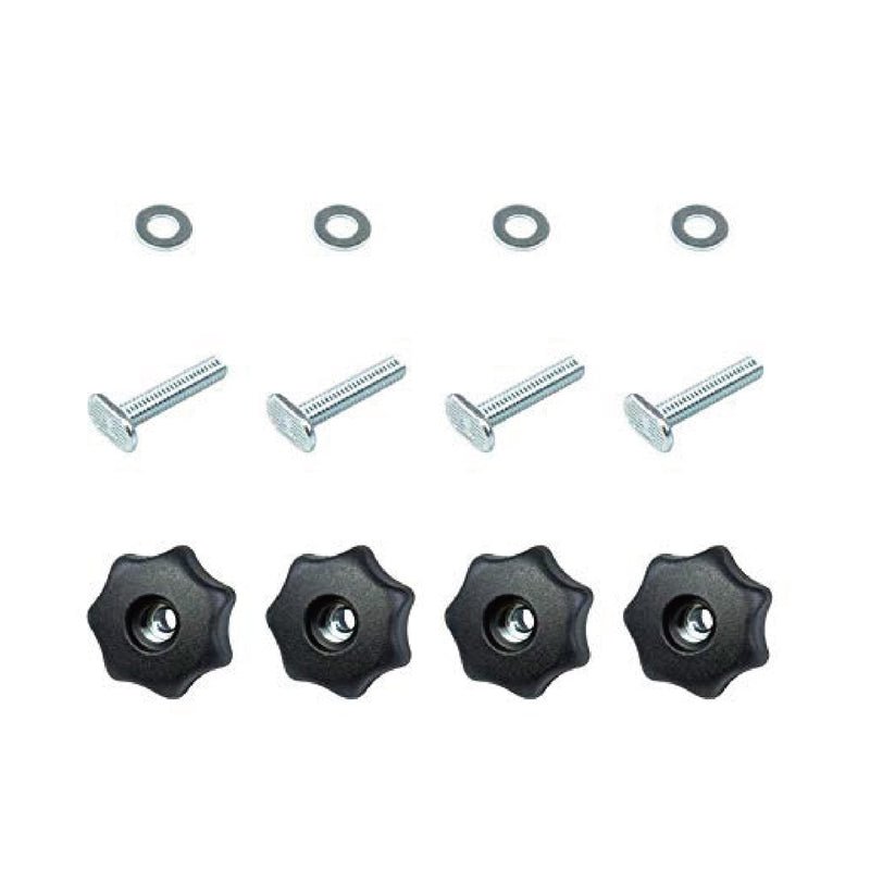 [Australia - AusPower] - POWERTEC 71483 T-Track Knob Kit w/ 7-Star Knob, 5/16"-18 Threaded bolts and Washers, Set of 4, T Track Bolts, T Track Accessories for Woodworking Jigs and Fixtures 5/16"-18 T track knob kits, Set of 4 