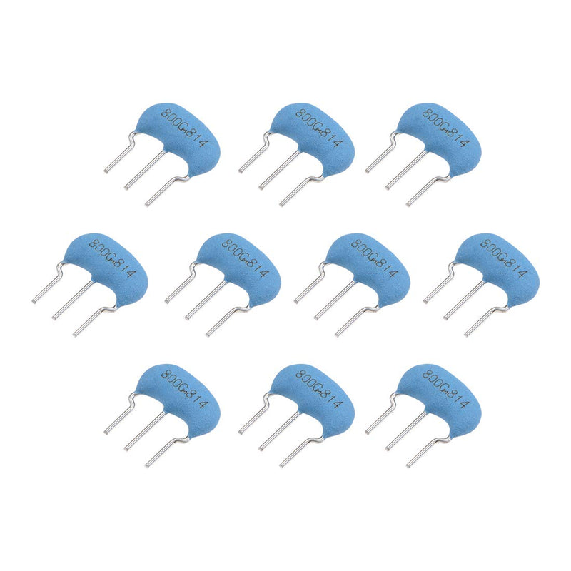 [Australia - AusPower] - uxcell Ceramic Resonator Crystal Oscillator 8MHz 15pF 3 Pin DIP Curved, Blue 10 Pieces 