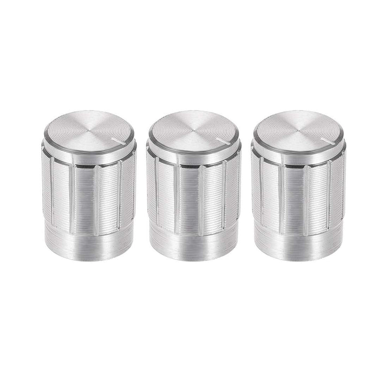 [Australia - AusPower] - uxcell 3pcs Potentiometer Knob Cover Cap Silver Tone Aluminum 6mm Shaft Dia. Rotary Knob 13mm Dia. X 17mm Height Volume Control Knob 