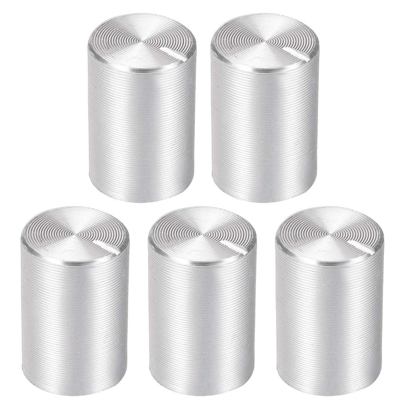 [Australia - AusPower] - uxcell 5pcs Potentiometer Knob Knurled Shaft Silver Tone Aluminum 6mm Shaft Dia. Rotary Knob 10mmx15mm Volume Control Knob 