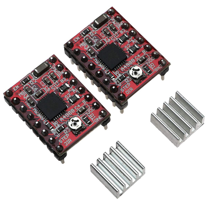 E-outstanding 2PCS A4988 StepStick Stepper Motor Driver Module with Heat Sink for Reprap 3D Printer CNC Machine Robotics