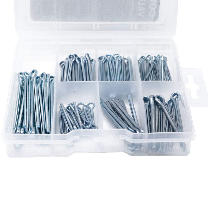[Australia - AusPower] - T.K. Excellent Cotter Pin Assortment,Zinc Plated Premium Quality Cotter Pins Kit,Holds Pins 106Pcs 