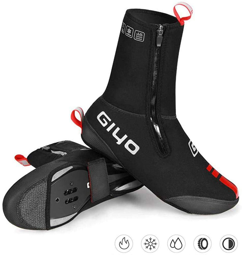 GIYO Cycling Shoes Covers, S-XXXL Neoprene Waterproof and WinterProof Bike Cycling Overshoes for Men Women Road Mountain Bike Booties… Large Black