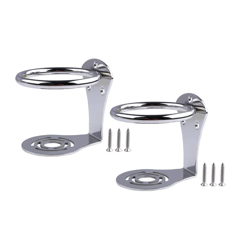 2 Pack Boat Cup Holders,Stainless Steel Ring Drink Holder,Ringlike Wall Mounted Cup Holder for Marine Boat Yacht Style2