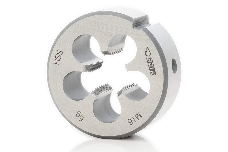 BAER M6 HSS Die - M 6 x 1.0 - Thread Die Metric Standard Thread - Male Thread Cutter Made of High Alloy Tool Steel - Metric Male Thread Die