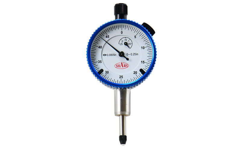 [Australia - AusPower] - Shars 0.25" High Precision Dial Indicator, .0005" Graduation, AGD1 Travel Lug Back 303-3101A P] White .25" x .0005" 303-3101A 