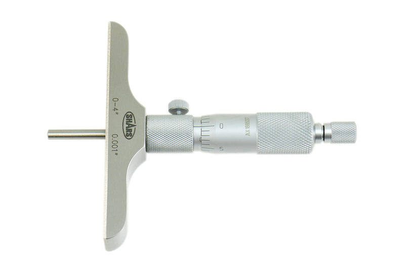 Shars 0-4" Depth Micrometer 303-2501 P) 0-4" x 4" Base 303-2501