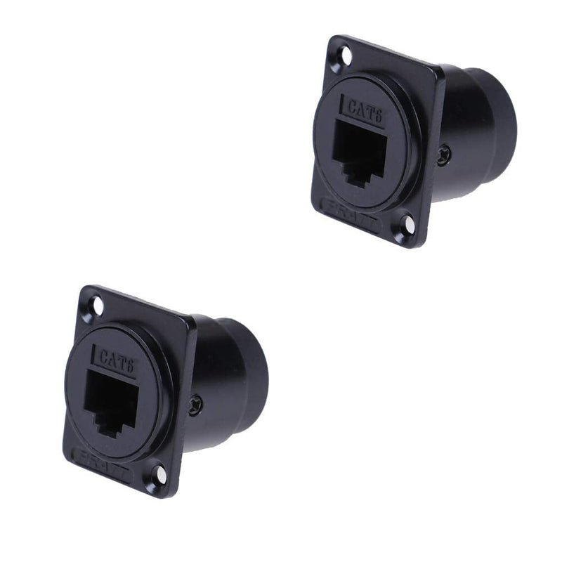 [Australia - AusPower] - Acxico 2Pcs D-type Module RJ45 Socket Cat6 Panel Mount Network Ethernet Expansion Interface Adapter Female Signal Connector 