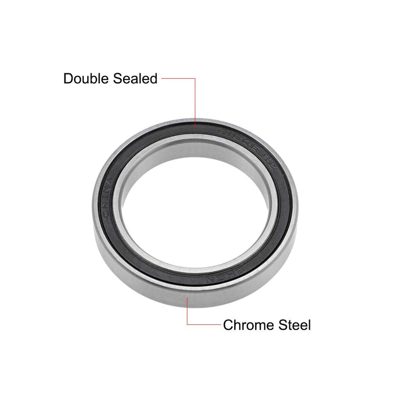 [Australia - AusPower] - uxcell 6806-2RS Deep Groove Ball Bearings 30mm Inner Dia 42mm OD 7mm Bore Double Sealed Chrome Steel Z2 2pcs 30x42x7mm 