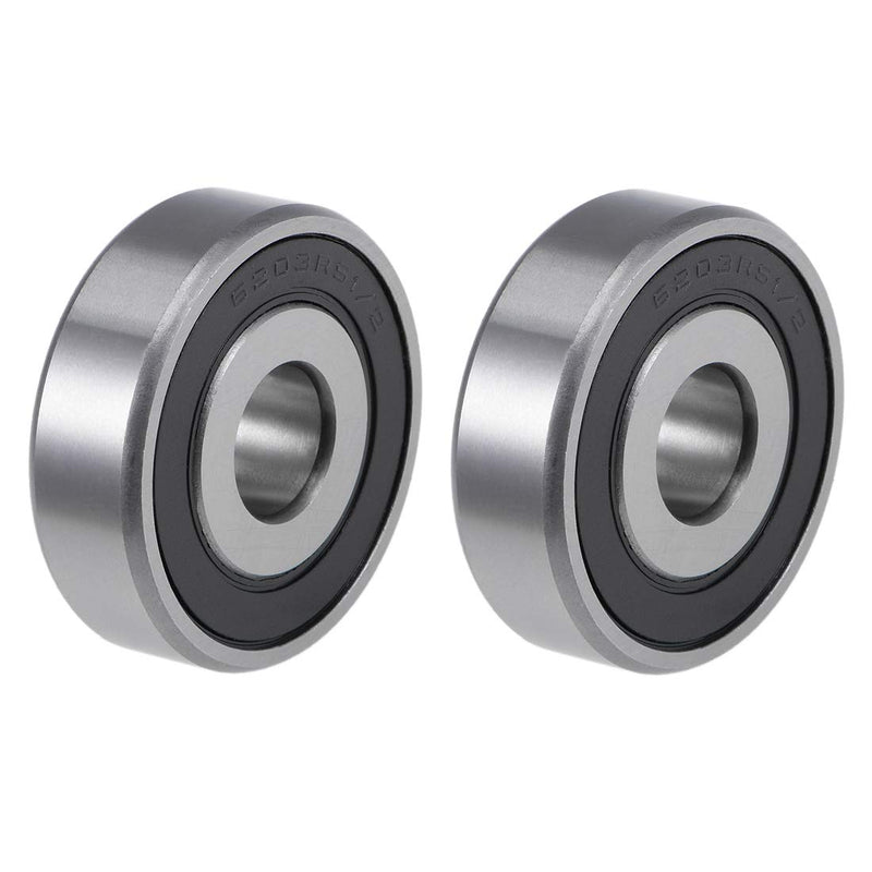 [Australia - AusPower] - uxcell 6203-1/2-2RS Deep Groove Ball Bearings 1/2-inch Inner Dia 40mm OD 12mm Bore Double Sealed Chrome Steel Z2 2pcs 1/2"x40mmx12mm 