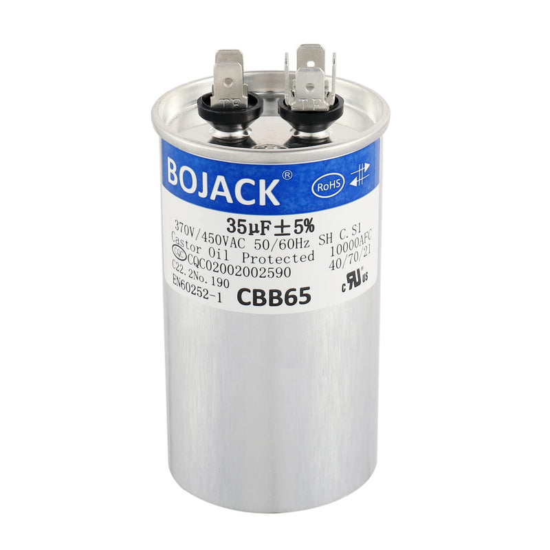 [Australia - AusPower] - BOJACK 35 uf 370V 450V AC CBB65 Motor and Fan Starting Round Capacitor 35 MFD 10000AFC 