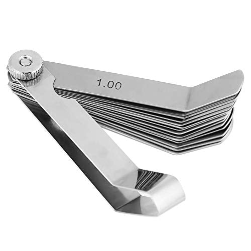 Feeler Gauge, Stainless Steel Curved Feeler Gauge Ruler Welding Inspection Tool 0.05-1.00 mm Measuring Ruler Feeler Measuring Tool