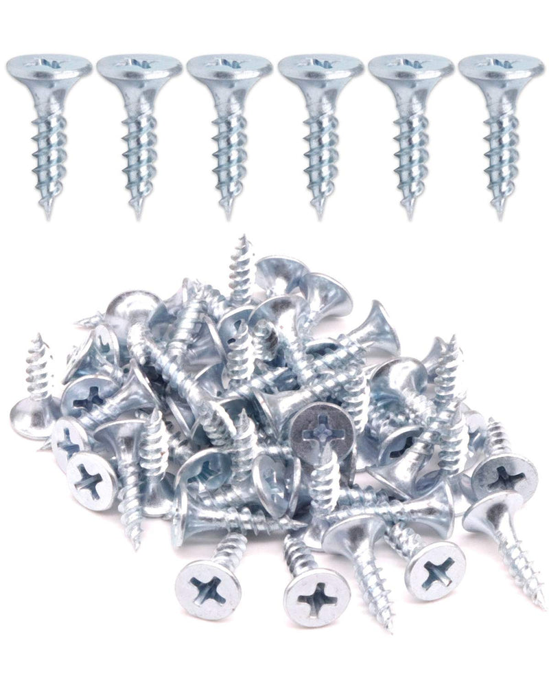 [Australia - AusPower] - 100pcs #6x5/8" Flat Head Phillips Drywall Screws Fine Thread Sharp Point Wood Screw, Carbon Steel 1022A, Zinc Coated #6 x 5/8" 100 
