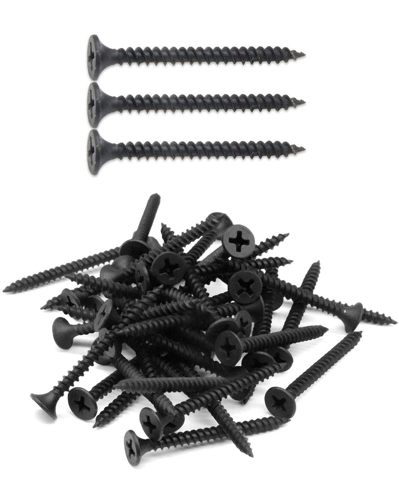 [Australia - AusPower] - 50pcs #8 x 1-1/2" Flat Head Phillips Drywall Screws Fine Thread Sharp Point Wood Screw, Carbon Steel 1022A, Black Phosphate #8 x 1-1/2" 50 
