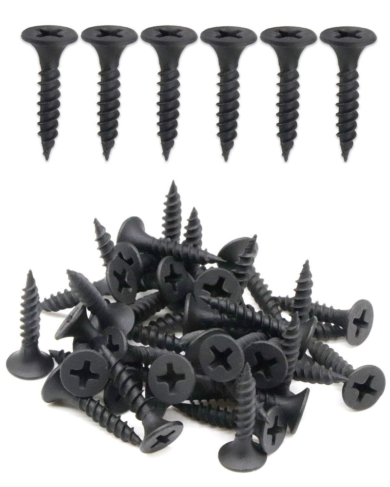 [Australia - AusPower] - 100pcs #6 x 3/4" Flat Head Phillips Drywall Screws Fine Thread Sharp Point Wood Screw, Carbon Steel 1022A, Black Phosphate #6 x 3/4" 100 